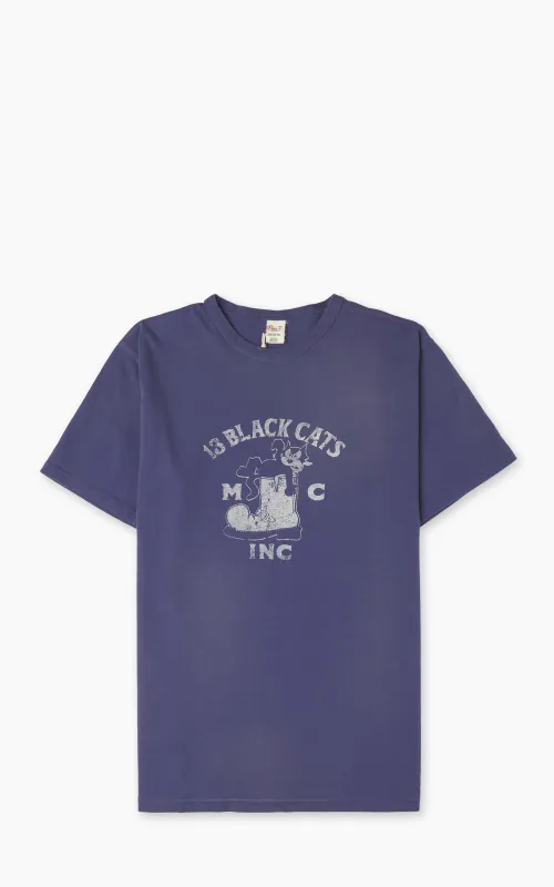 Flea-T T-Shirt Black Cats Pigment Dyed Royal sold by Cultizm