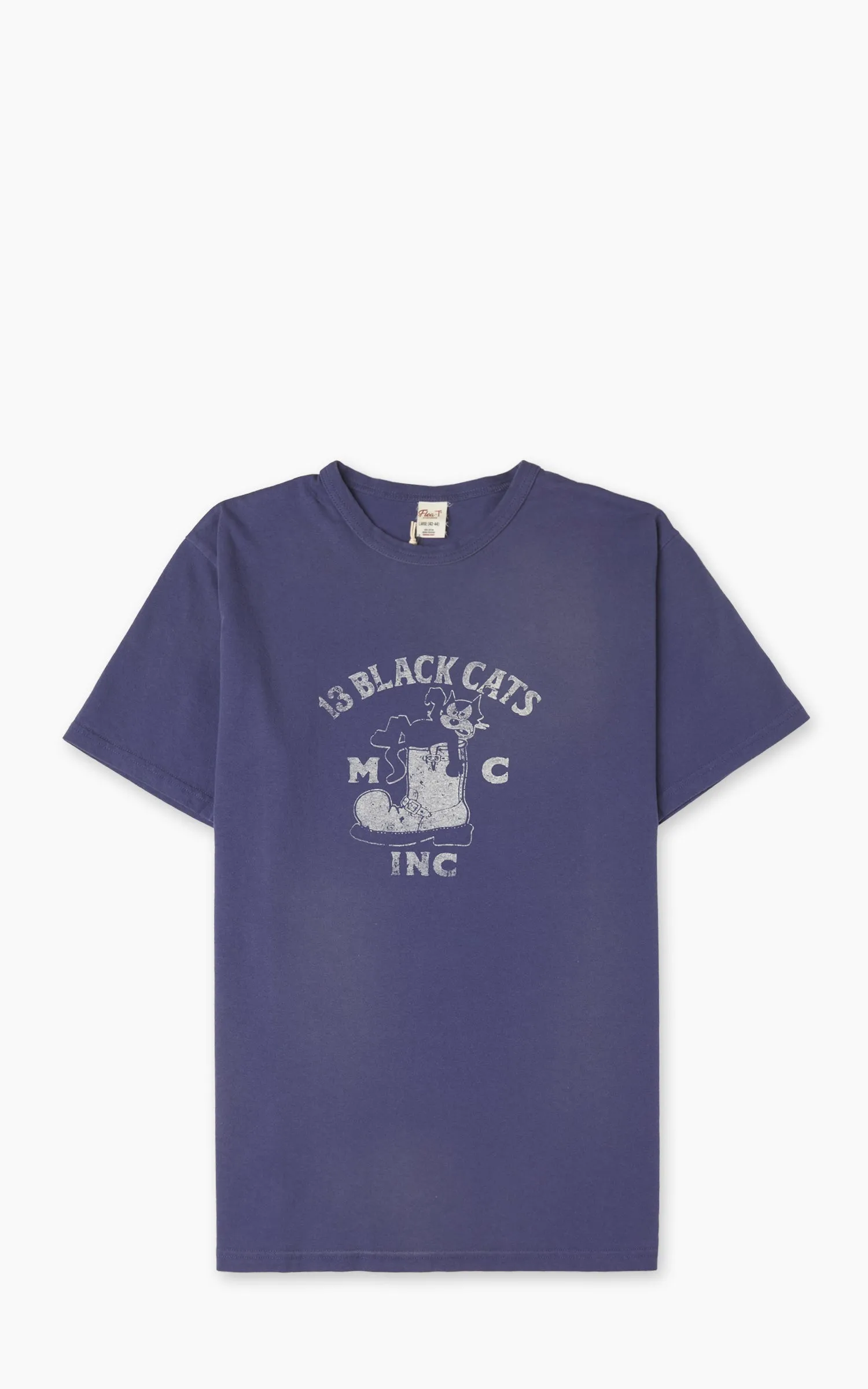 Flea-T T-Shirt Black Cats Pigment Dyed Royal sold by Cultizm