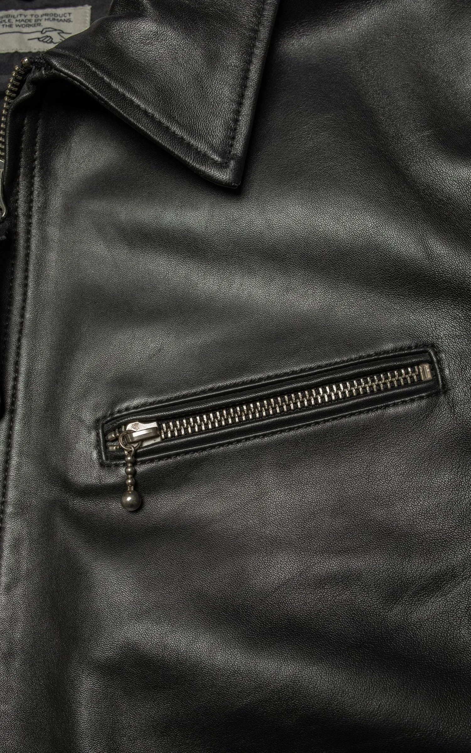 Nudie Jeans Blake Zip Jacket Leather Black sold by Cultizm product image thumbnail 5