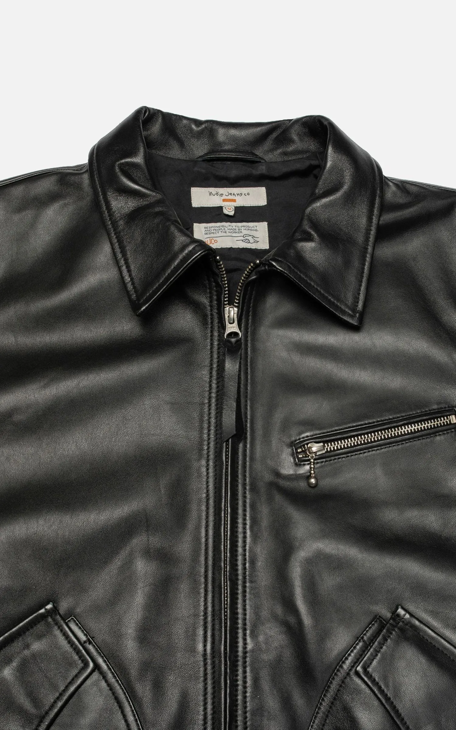 Nudie Jeans Blake Zip Jacket Leather Black sold by Cultizm product image thumbnail 3