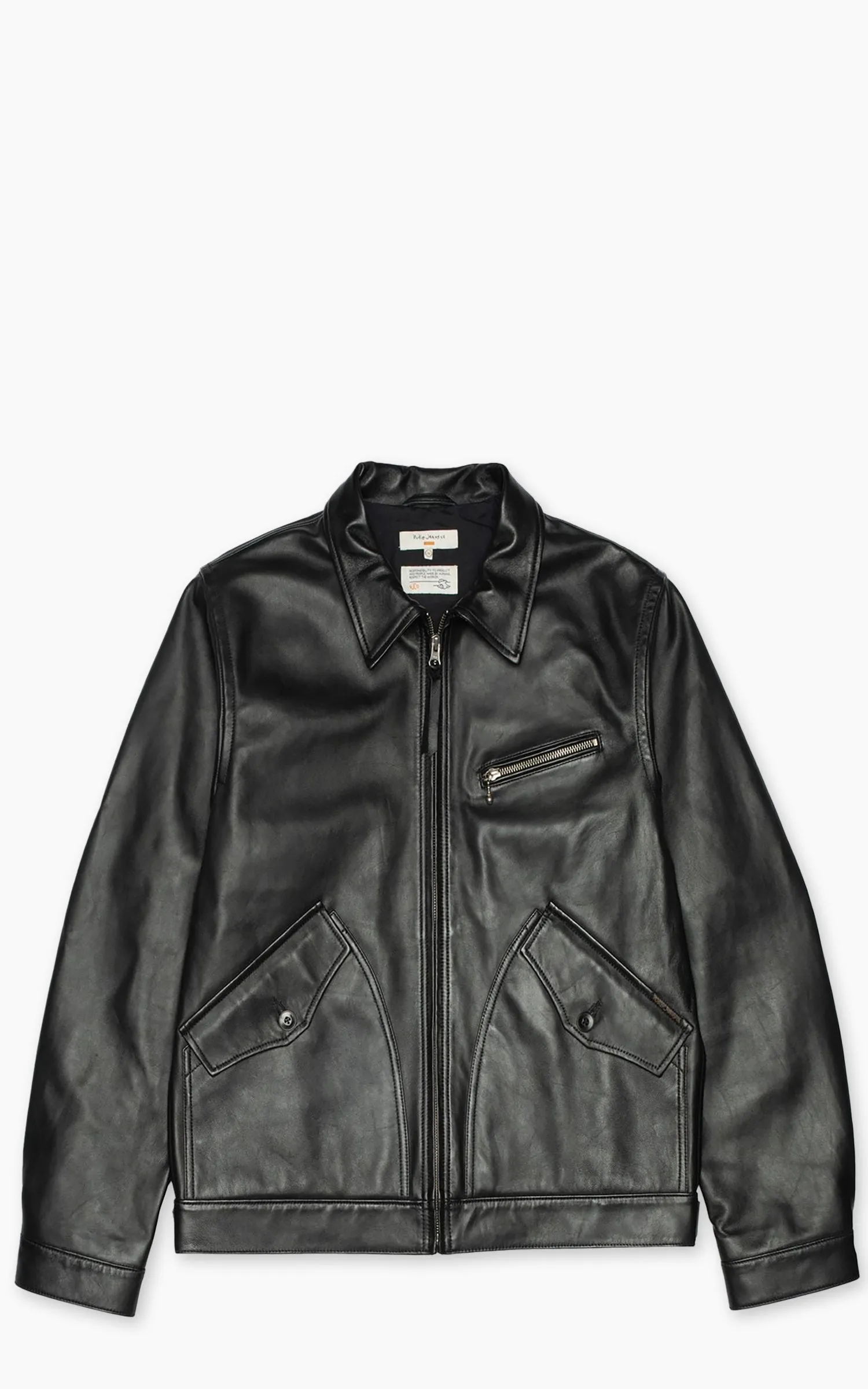 Nudie Jeans Blake Zip Jacket Leather Black sold by Cultizm