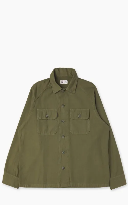 Tellason New Field Shirt Cotton Sateen Olive sold by Cultizm