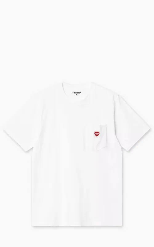 Carhartt WIP S/S Pocket Heart T-Shirt White/Red made by Carhartt WIP