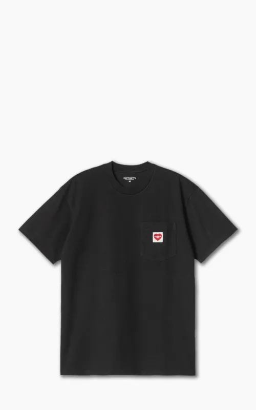 Carhartt WIP S/S Pocket Heart T-Shirt Black/Red sold by Cultizm