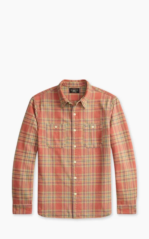 RRL Plaid Twill Workshirt Red/Blue/Green sold by Cultizm