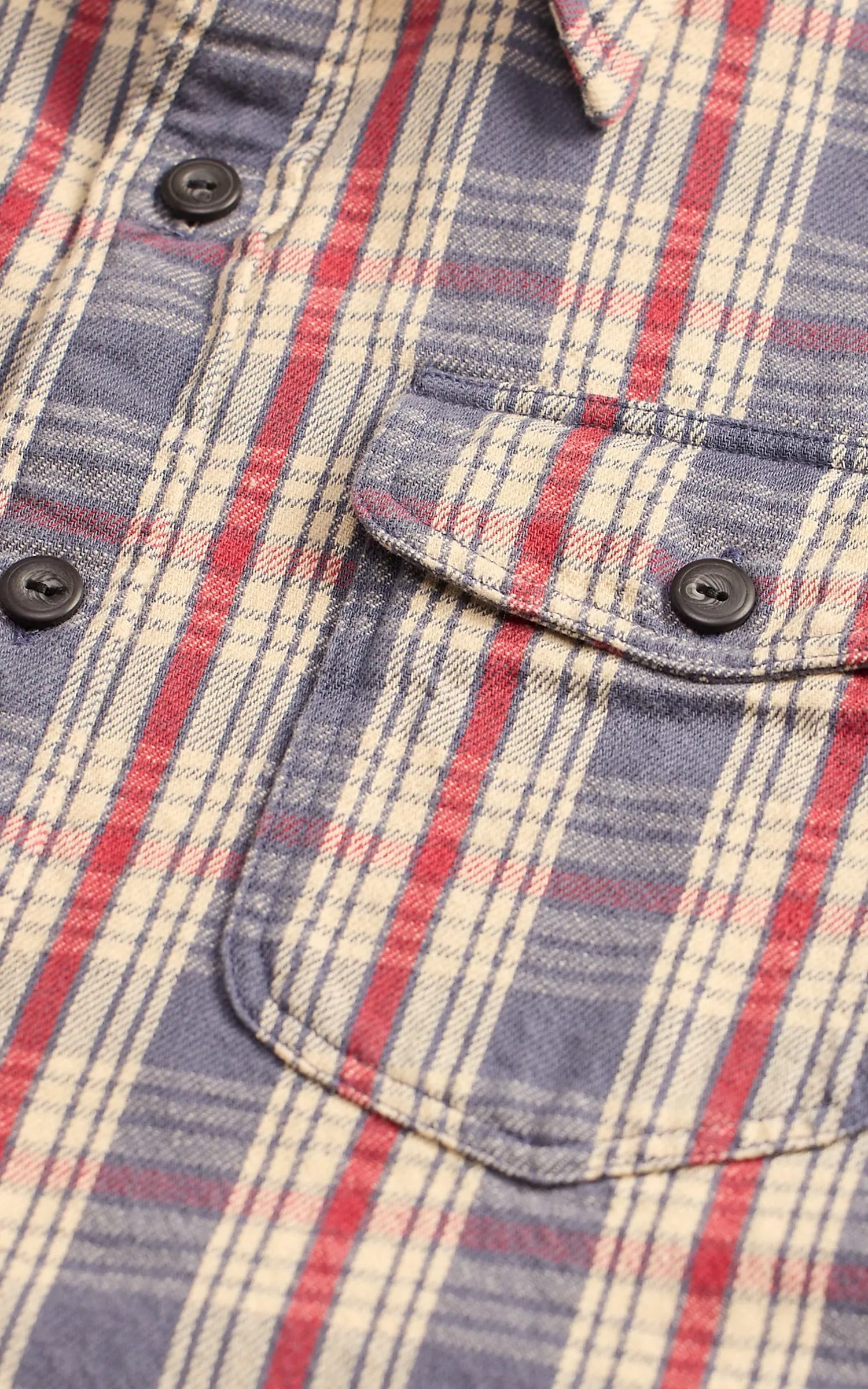RRL Plaid Twill Workshirt Blue/Cream/Red sold by Cultizm product image thumbnail 3