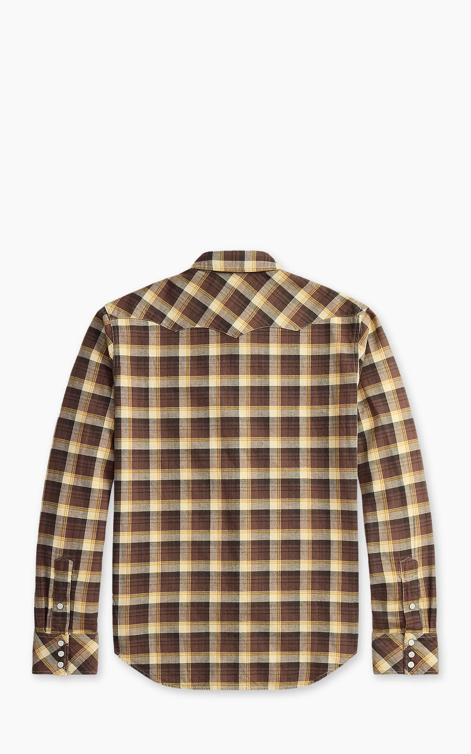 RRL Slim Fit Plaid Twill Western Shirt Brown/Mustard/Cream sold by Cultizm product image thumbnail 5