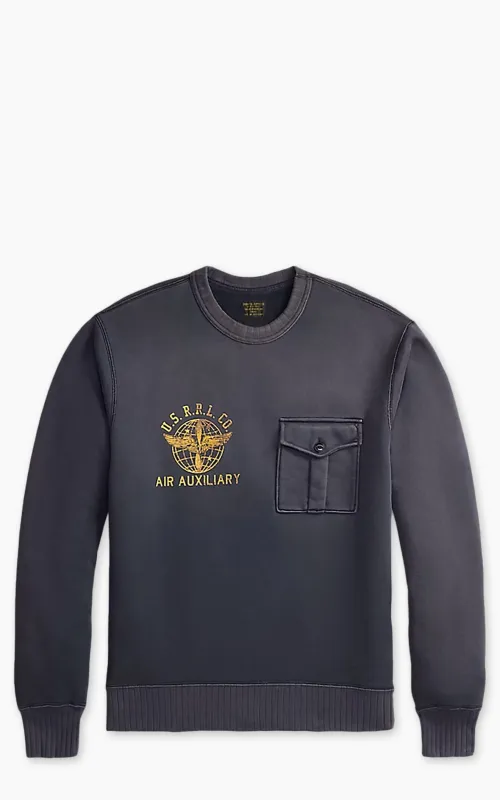 RRL French Terry Graphic Sweatshirt Faded Blue made by RRL