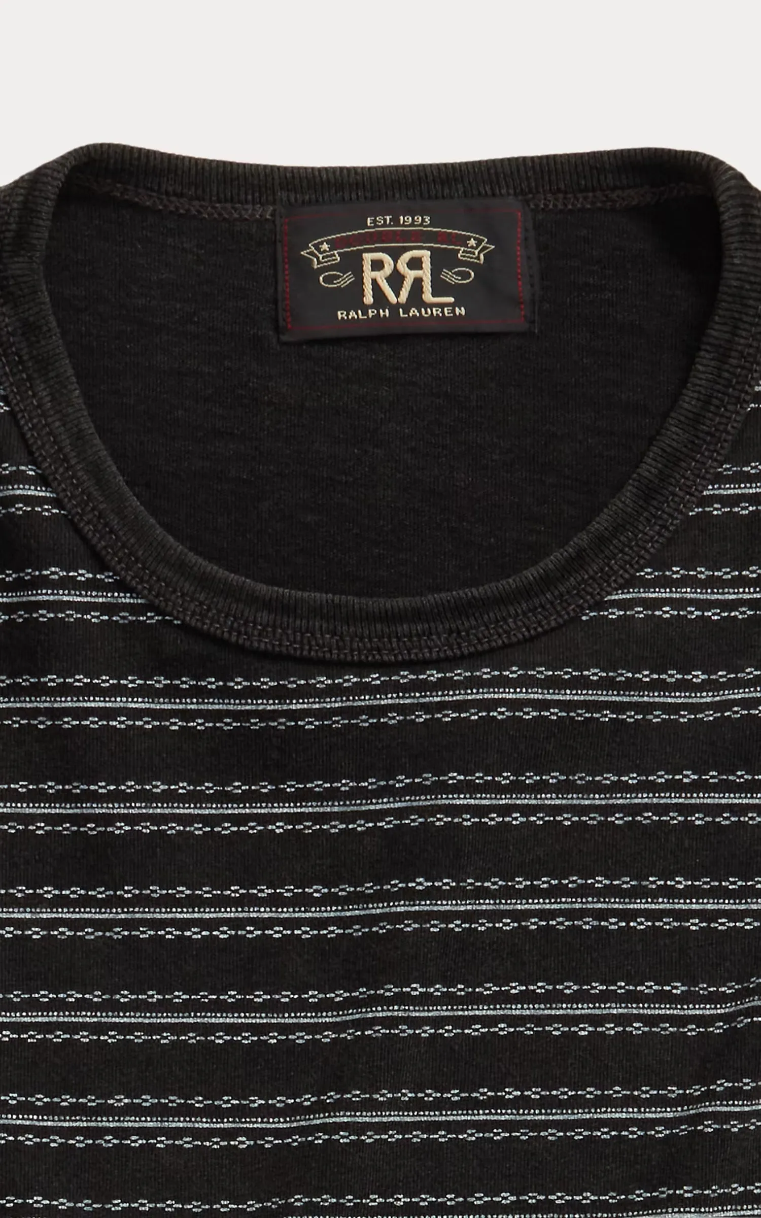RRL Indigo Striped Jacquard T-Shirt Black Multi sold by Cultizm product image thumbnail 2