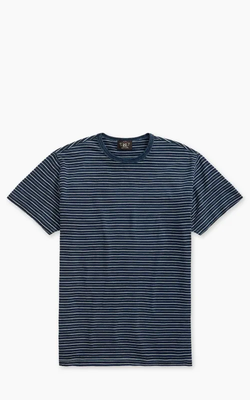 RRL Indigo Striped Jacquard T-Shirt Indigo Multi sold by Cultizm