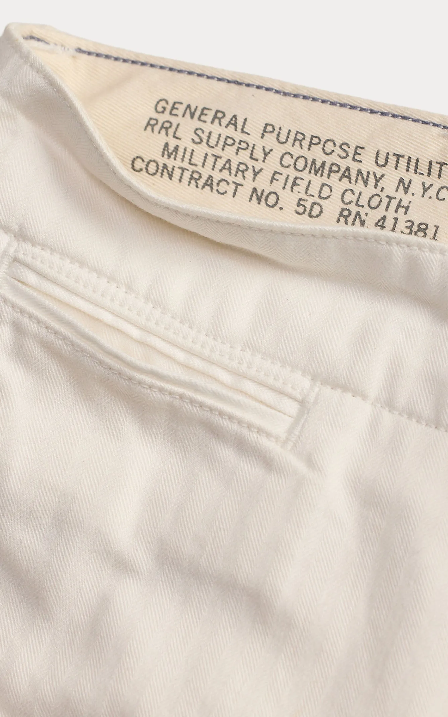 RRL Officer's Trouser Herringbone Twill Antique White sold by Cultizm product image thumbnail 4