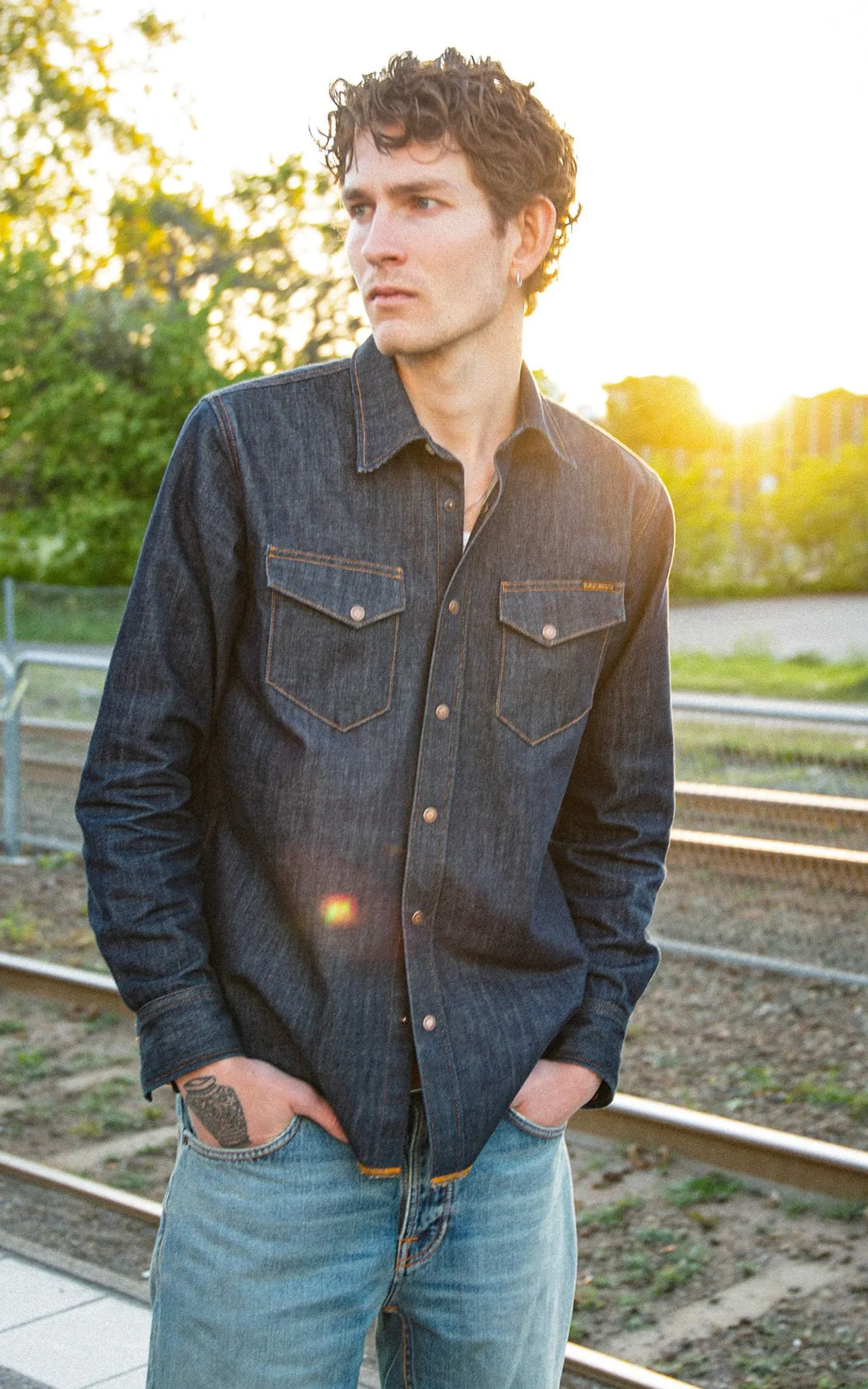 Nudie Jeans Gunnar Denim Shirt Dry Streaky sold by Cultizm product image thumbnail 2