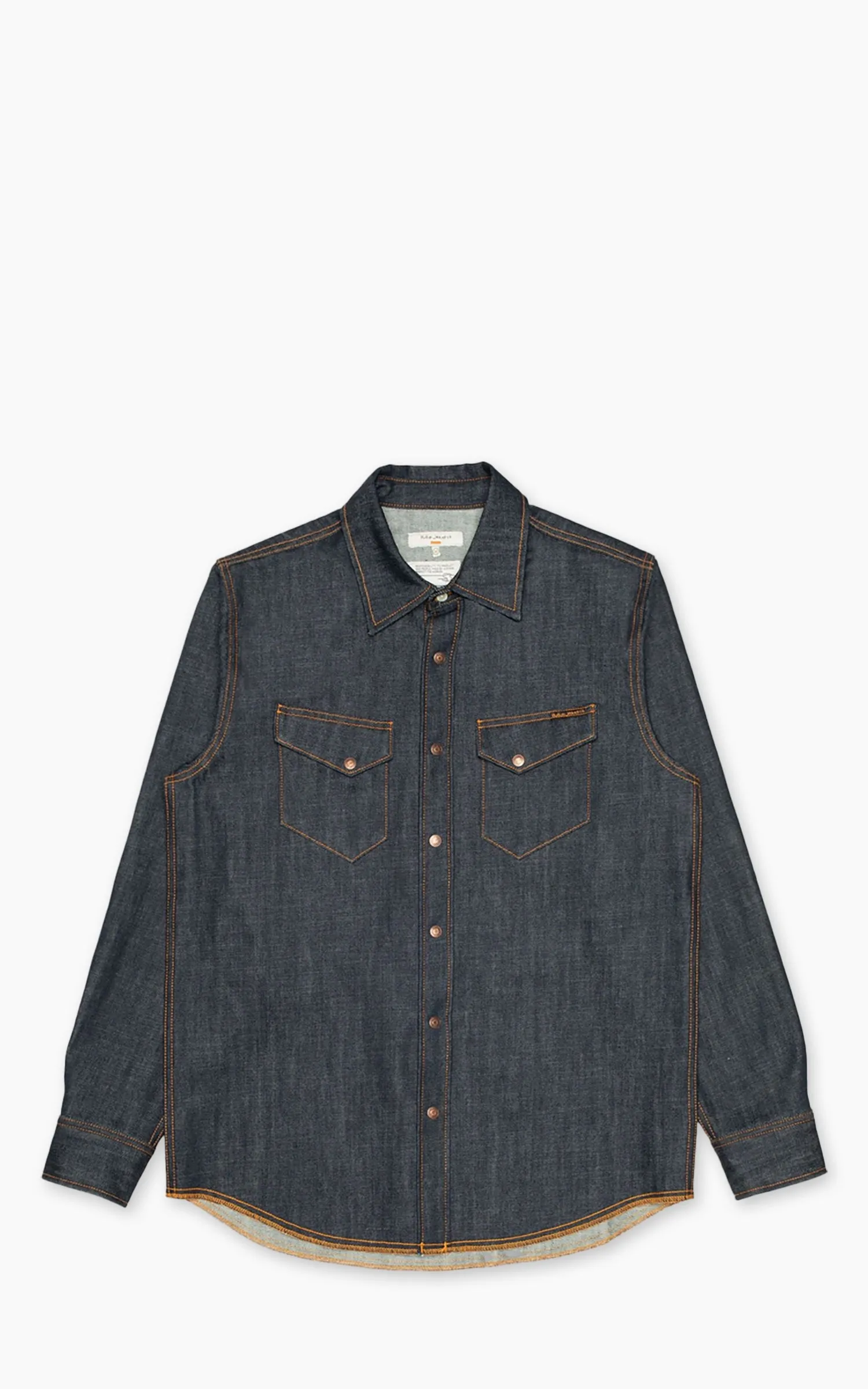 Nudie Jeans Gunnar Denim Shirt Dry Streaky sold by Cultizm