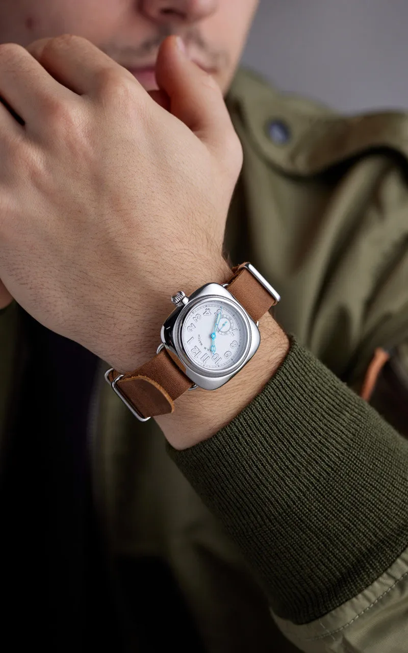 M.R.M.W. Cushion Military Watch Leather Strap White sold by Cultizm product image thumbnail 2