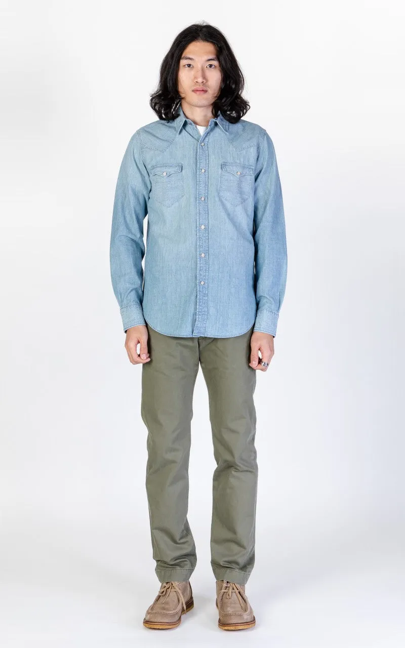 RRL Buffalo Western Shirt Chambray Davey Wash sold by Cultizm product image thumbnail 2