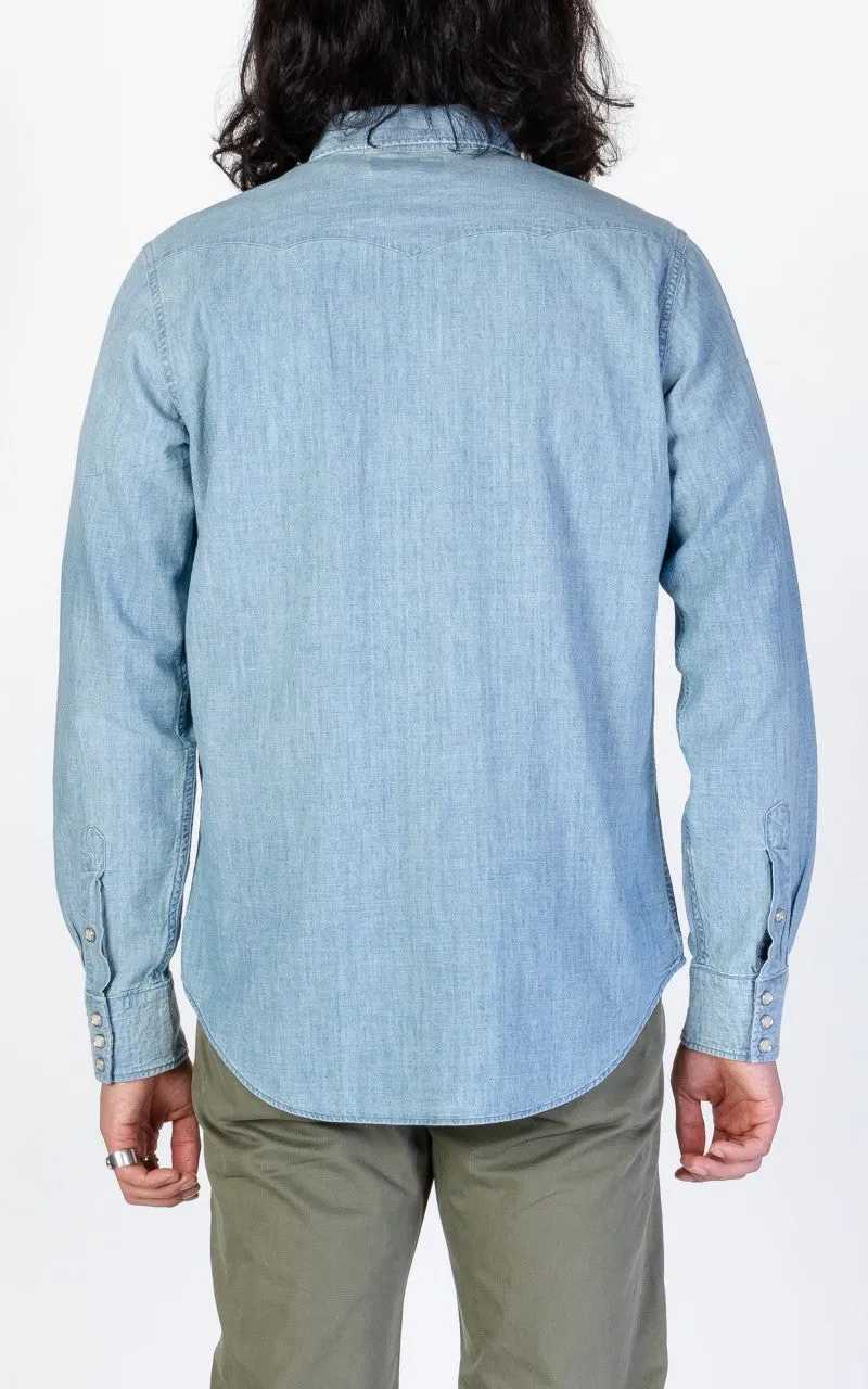 RRL Buffalo Western Shirt Chambray Davey Wash sold by Cultizm product image thumbnail 4