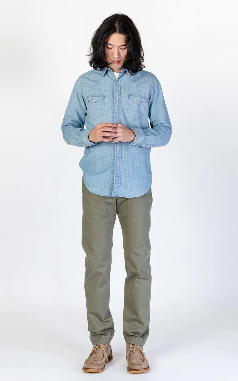 RRL Buffalo Western Shirt Chambray Davey Wash sold by Cultizm product image thumbnail 3