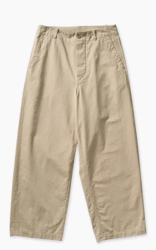 Kaptain Sunshine Cotton Drill Wide Pants Khaki sold by Cultizm