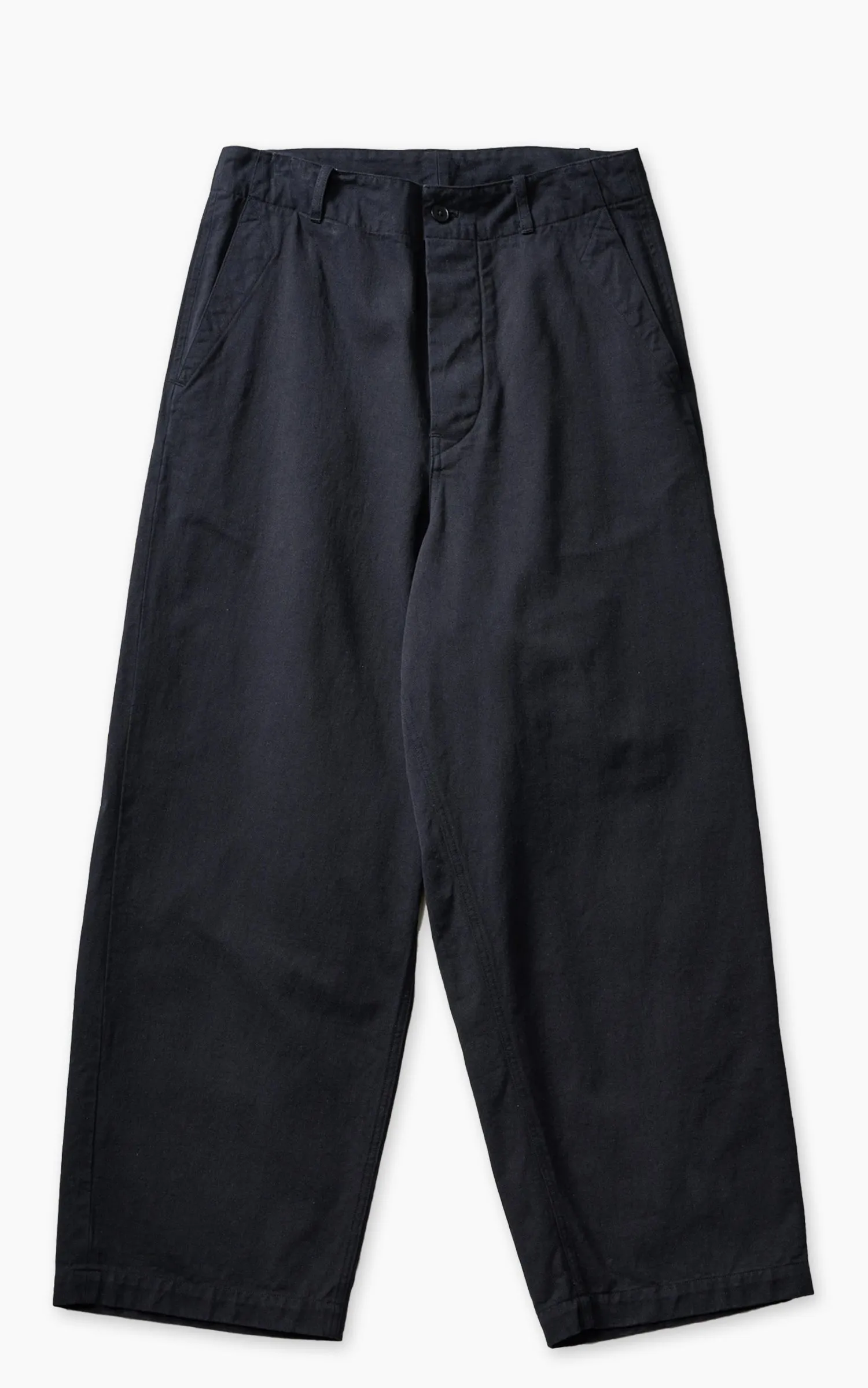 Kaptain Sunshine Cotton Drill Wide Pants Black sold by Cultizm