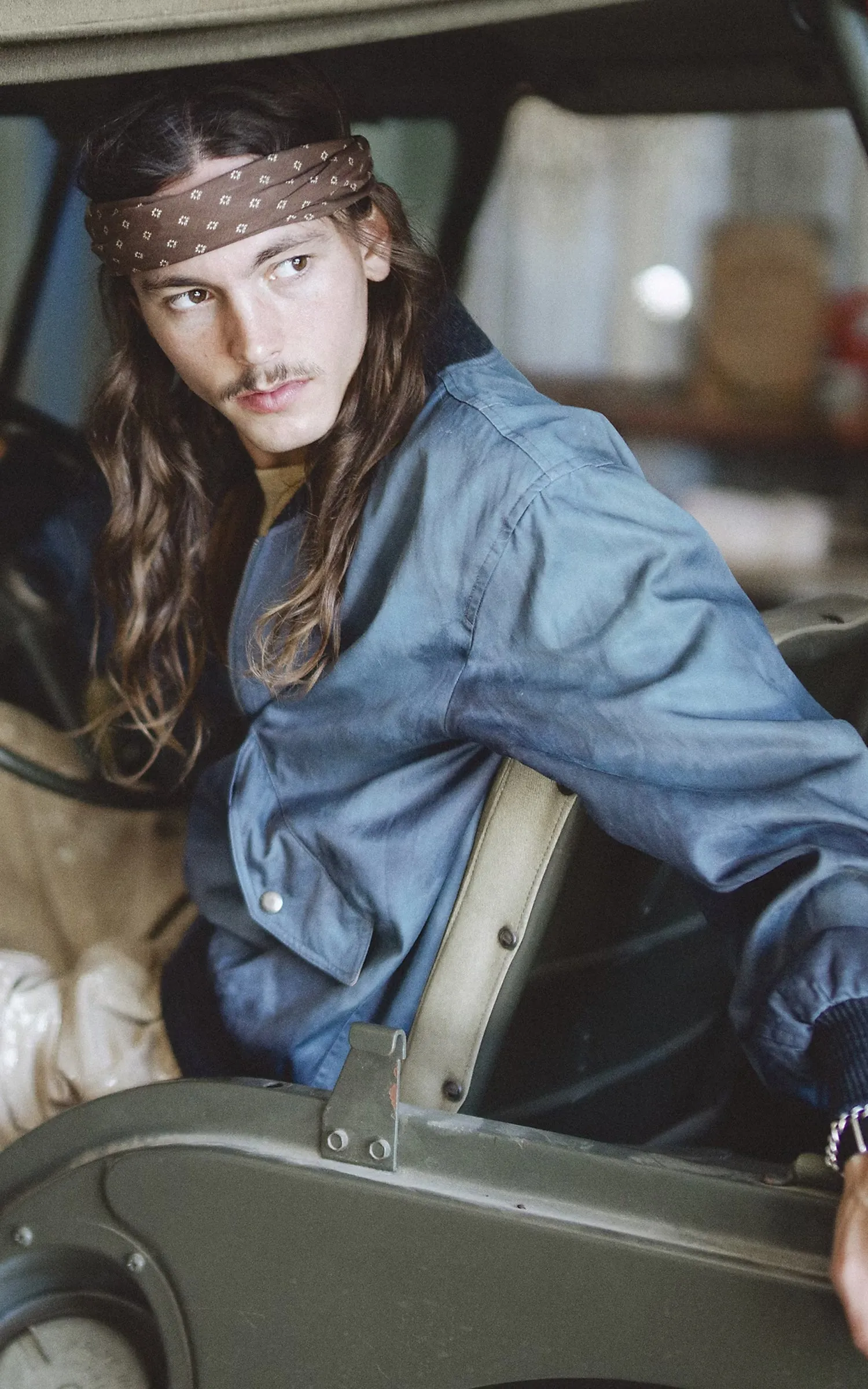 RRL Embroidered Satin Flight Jacket Vintage Blue sold by Cultizm product image thumbnail 2