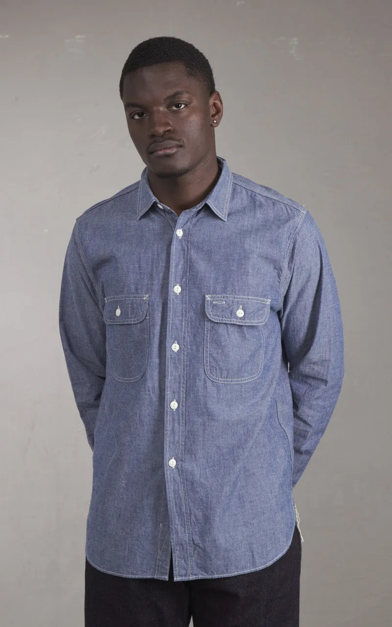 FOB Factory F3494 Selvedge Chambray Work Shirt Blue sold by Cultizm product image thumbnail 2