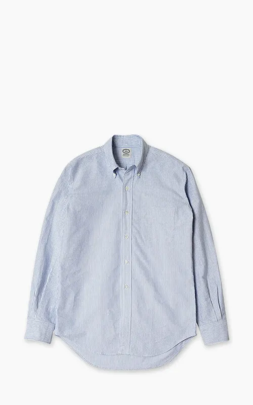 Kamakura Shirts Vintage Ivy Button-Down Oxford Shirt University Stripes Blue sold by Cultizm
