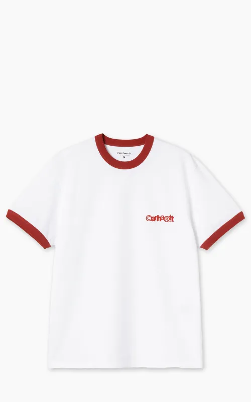 Carhartt WIP S/S Ip Ringer T-Shirt White/Red/Red sold by Cultizm