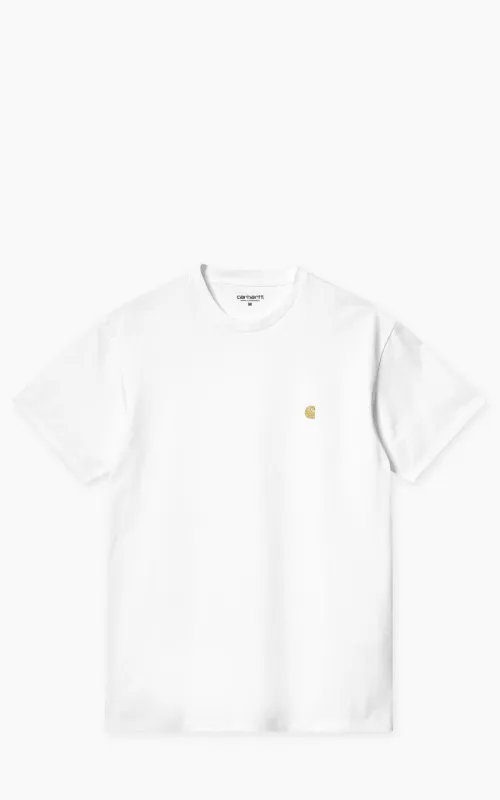 Carhartt WIP S/S Chase T-Shirt White/Gold sold by Cultizm