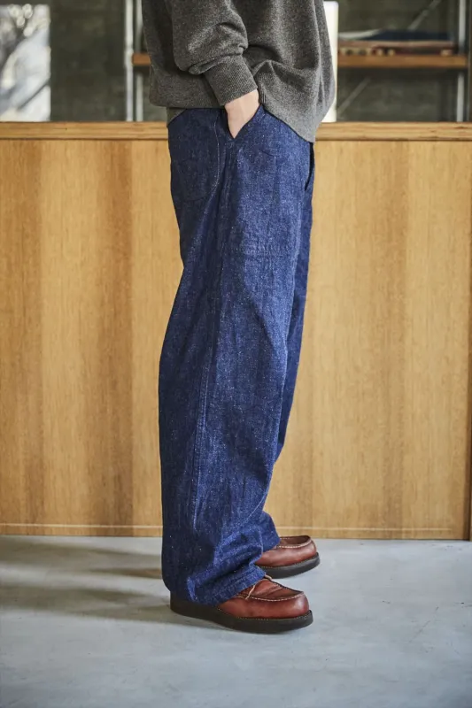 OrSlow WWII 40s U.S. Navy Wide-Fit Utility Trousers Indigo One Wash sold by Cultizm