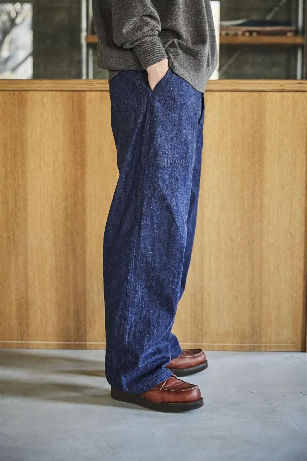 OrSlow WWII 40s U.S. Navy Wide-Fit Utility Trousers Indigo One Wash sold by Cultizm