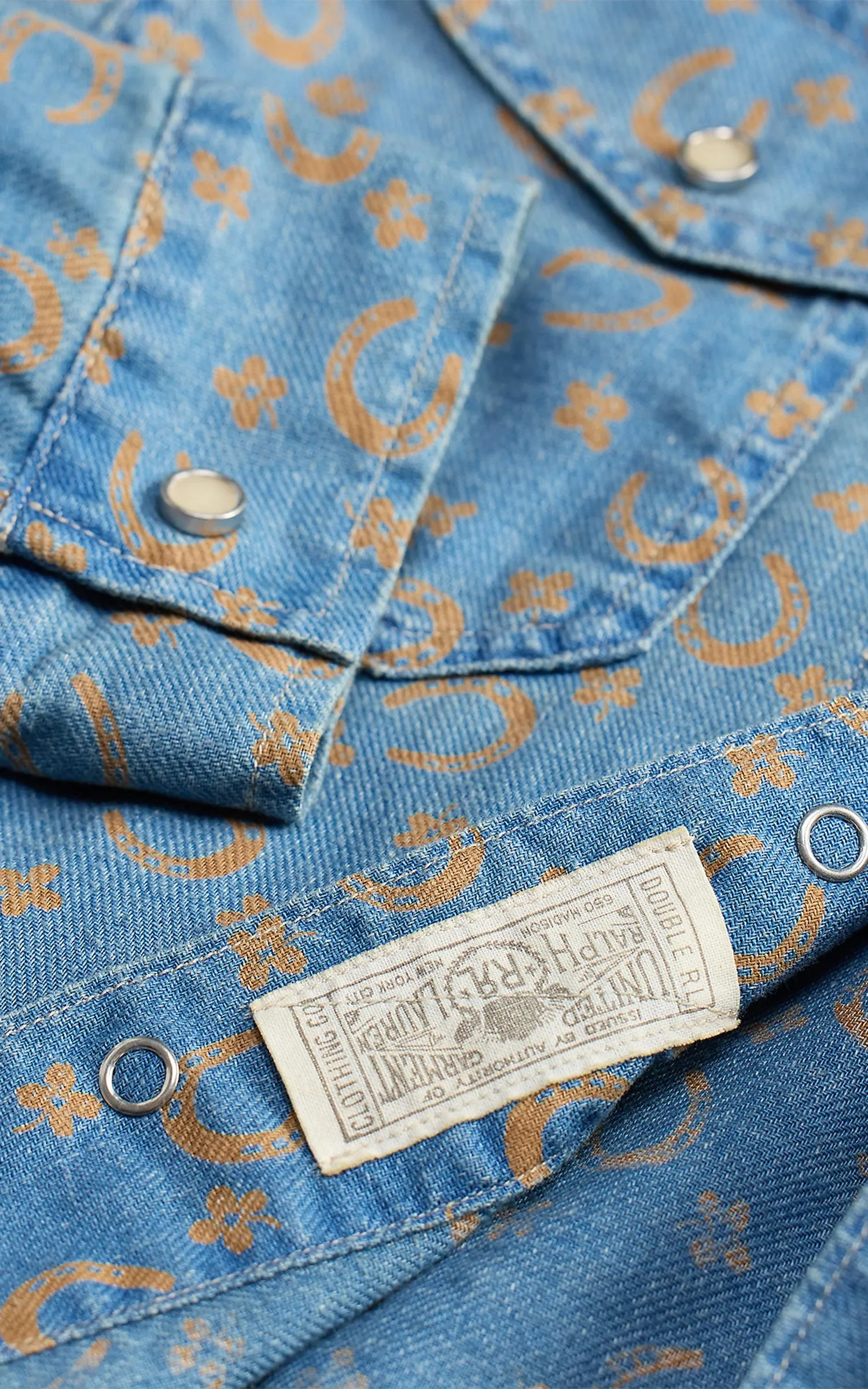 RRL Horseshoe-Print Denim Shirt Jacket Indigo sold by Cultizm product image thumbnail 4