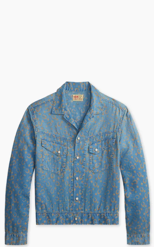 RRL Horseshoe-Print Denim Shirt Jacket Indigo made by RRL