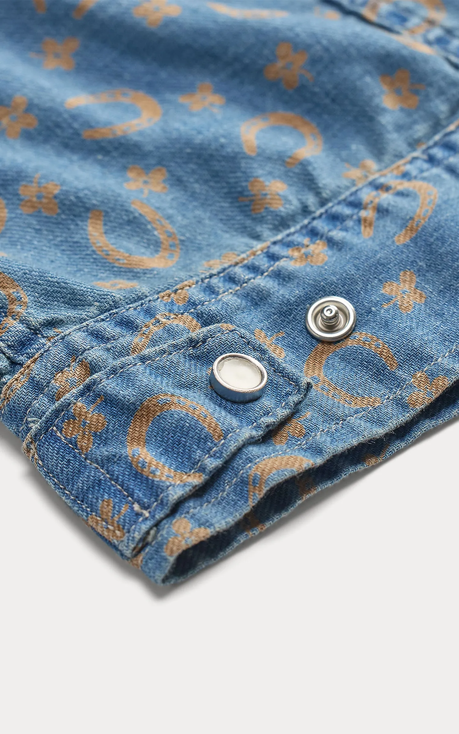 RRL Horseshoe-Print Denim Shirt Jacket Indigo sold by Cultizm product image thumbnail 5
