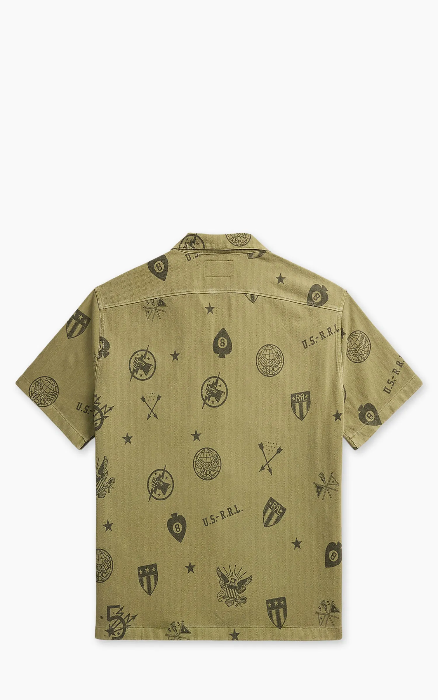 RRL Knit Herringbone Twill Camp Shirt OD7 sold by Cultizm product image thumbnail 3