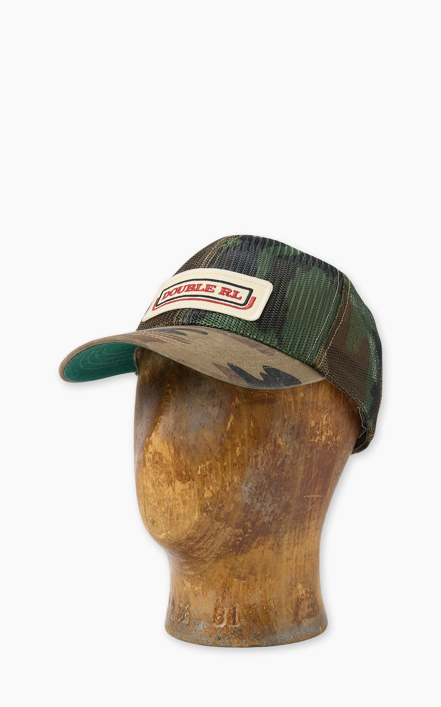 RRL Logo-Patch Camo Mesh Trucker Cap Woodland Camo sold by Cultizm