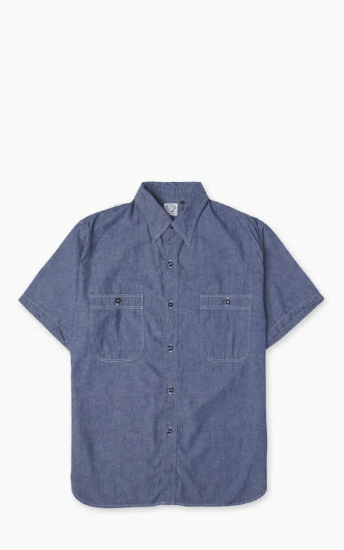 OrSlow Short Sleeve Chambray Work Shirt Blue sold by Cultizm