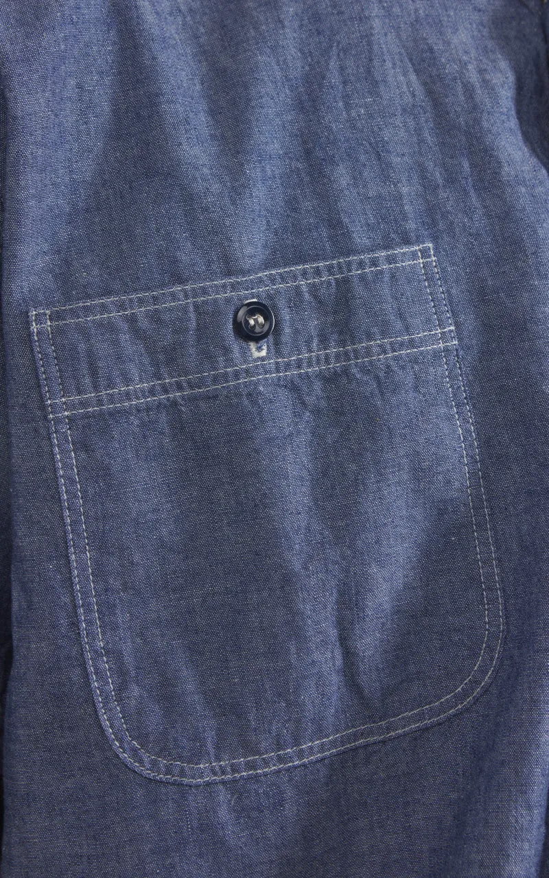 OrSlow Short Sleeve Chambray Work Shirt Blue sold by Cultizm product image thumbnail 4