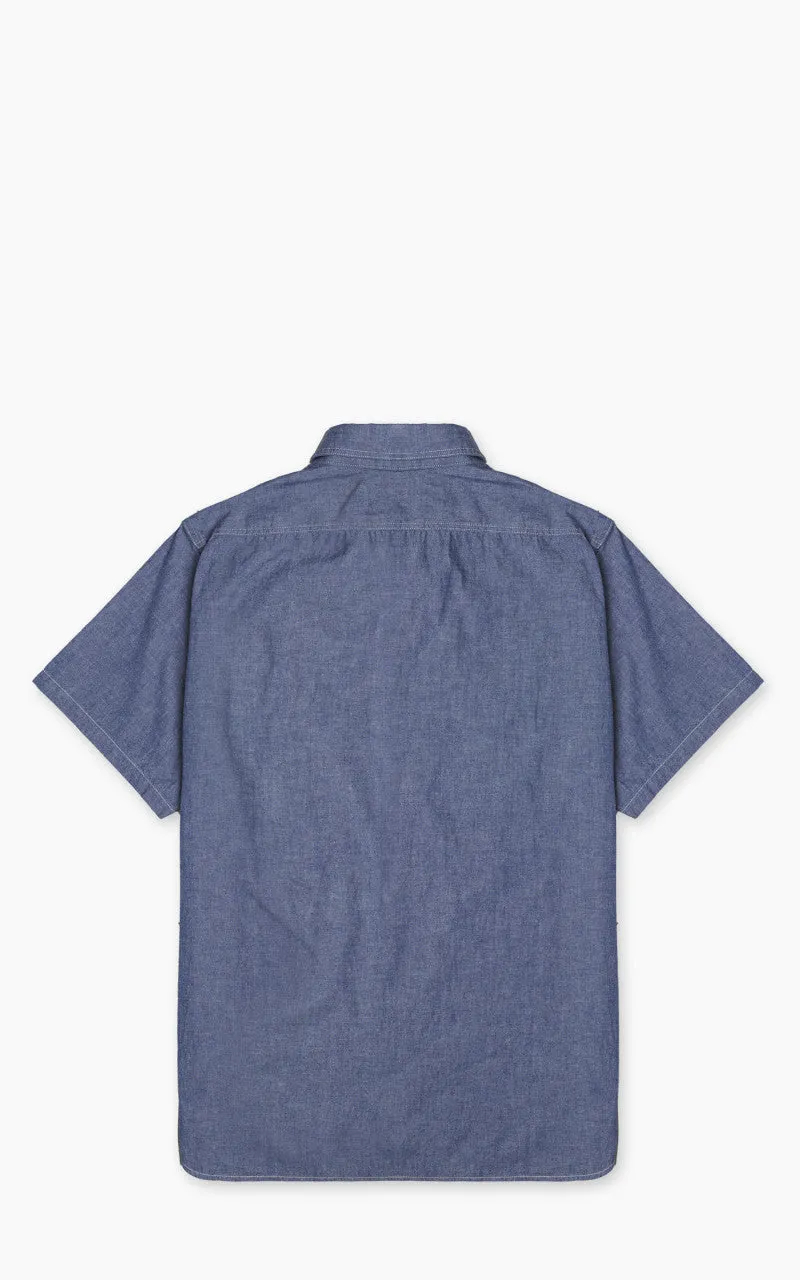 OrSlow Short Sleeve Chambray Work Shirt Blue sold by Cultizm product image thumbnail 3