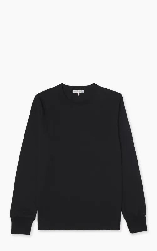 Merz b. Schwanen 2M15LS Vintage Machine Refined Longsleeve Deep Black sold by Cultizm