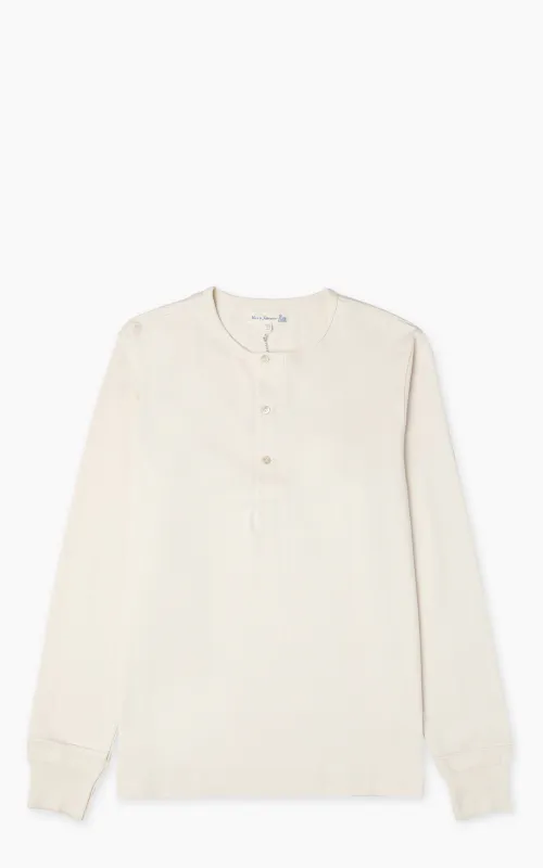 Merz b. Schwanen 2M06 Vintage Machine Refined Longsleeve Henley Nature sold by Cultizm