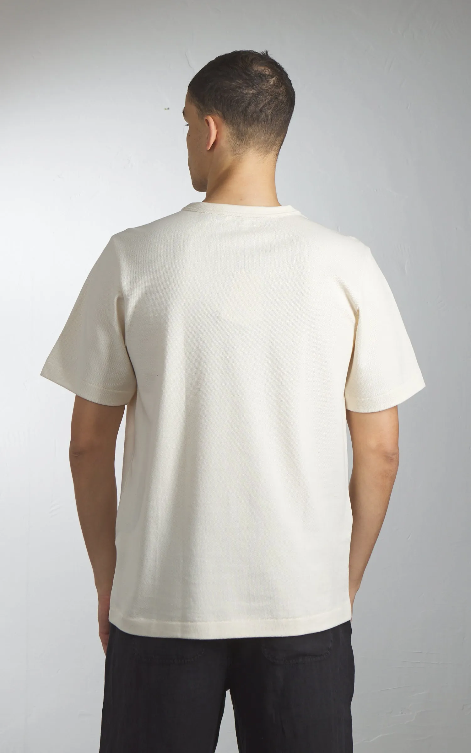 Merz b. Schwanen 214PK Crew Neck Pikée Tee Nature sold by Cultizm product image thumbnail 5