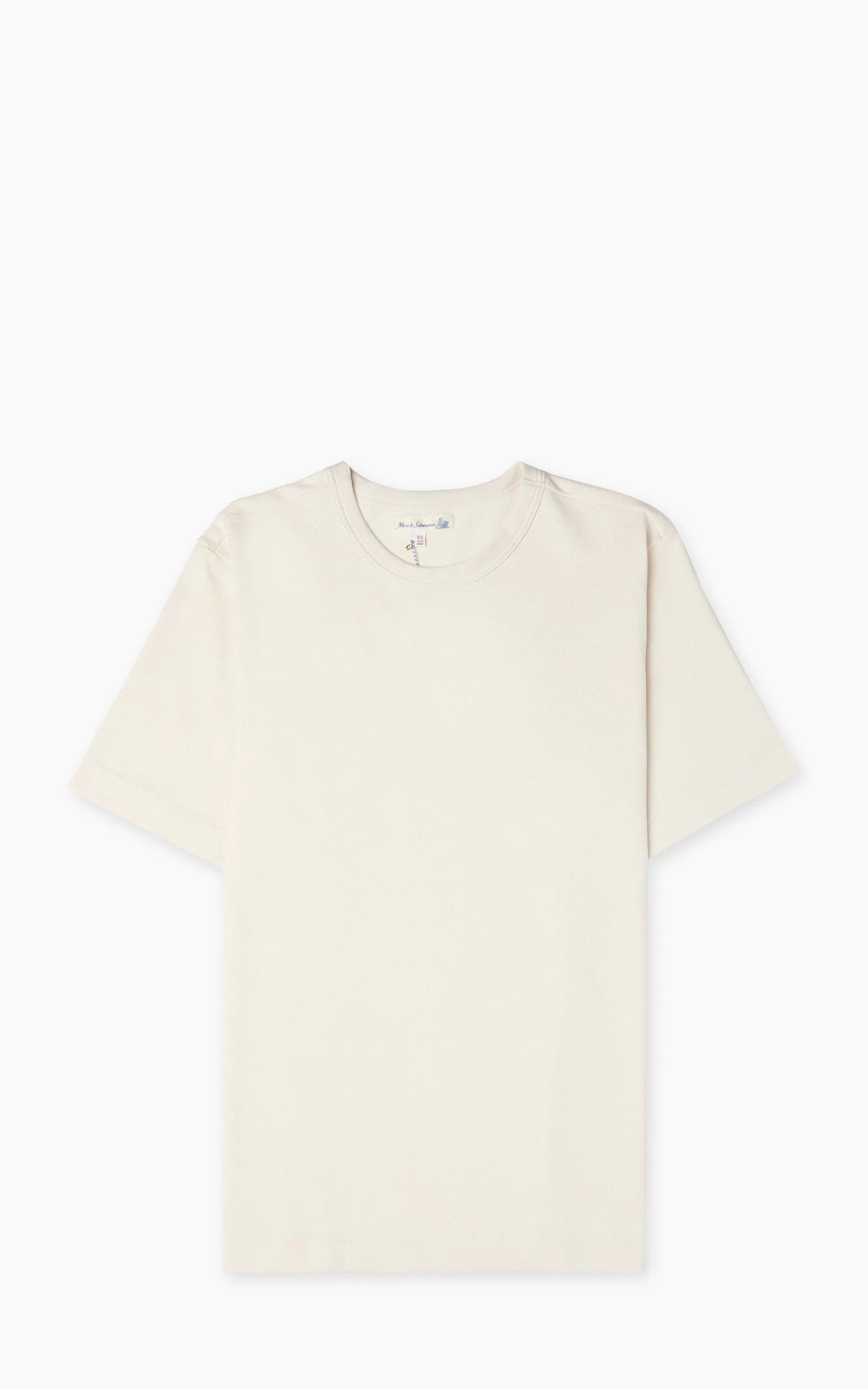 Merz b. Schwanen 214PK Crew Neck Pikée Tee Nature sold by Cultizm