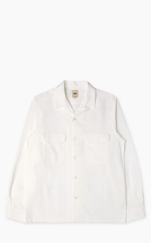 FOB Factory F3514 Open Collar Shirt White made by FOB Factory
