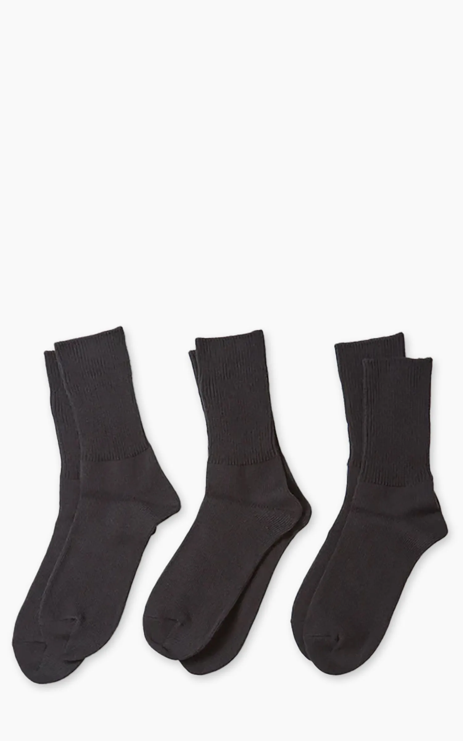 Rototo R1427 Organic Daily 3-Pack Ribbed Crew Socks Black sold by Cultizm
