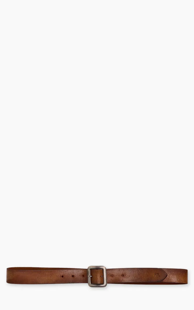 RRL New Burling Hand-Burnished Leather Belt Mid Brown sold by Cultizm product image thumbnail 2