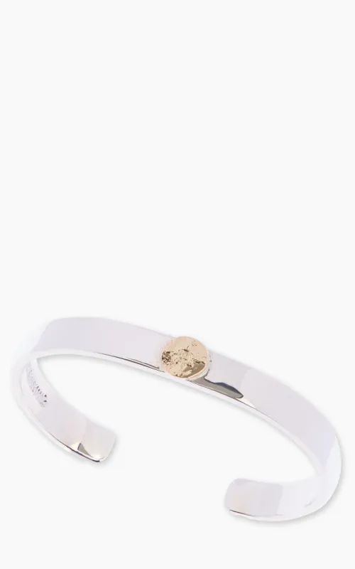 First Arrow's BR-009 Flat Hammered Bungle Silver With K18 made by Cultizm