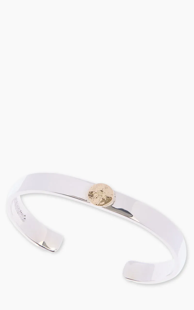 First Arrow's BR-009 Flat Hammered Bungle Silver With K18 sold by Cultizm