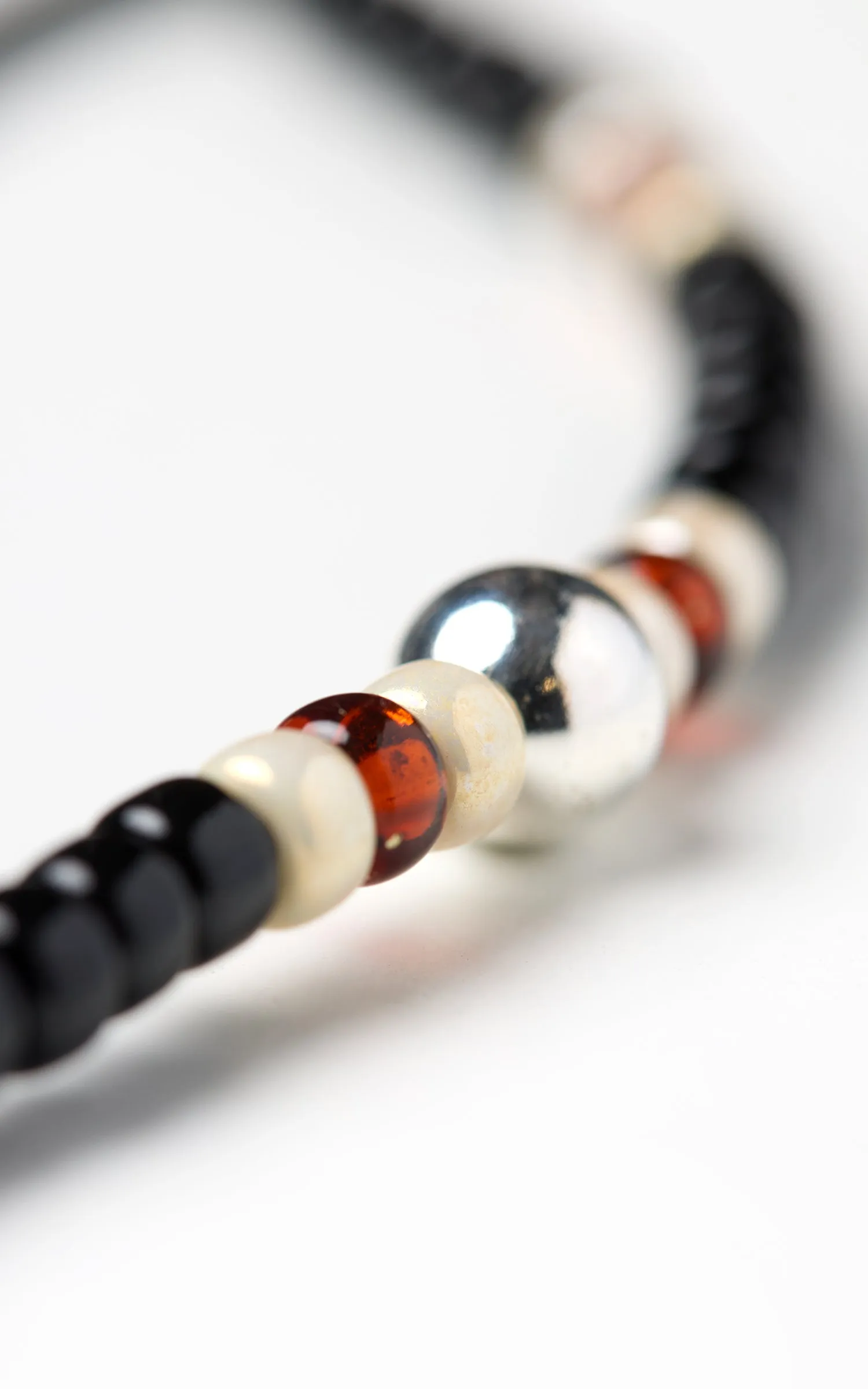 Kobashi Studio BRLS5002 Japanese Beads Bracelet Silver 925/Black/Off-White/Orange sold by Cultizm product image thumbnail 2