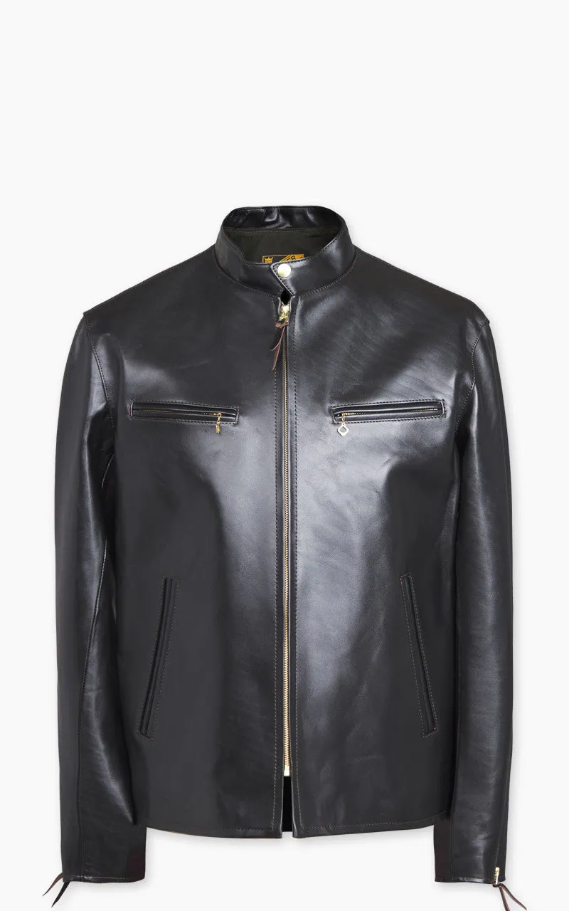 Y'2 Leather PR-64 Vintage Horsehide Single Riders Leather Jacket Black sold by Cultizm
