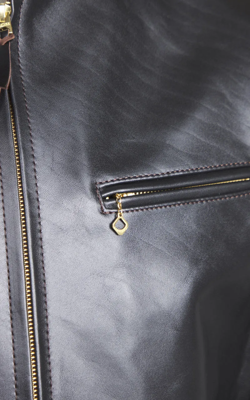 Y'2 Leather PR-64 Vintage Horsehide Single Riders Leather Jacket Black sold by Cultizm product image thumbnail 4